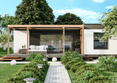 casa modulara mica cu doua dormitoare
