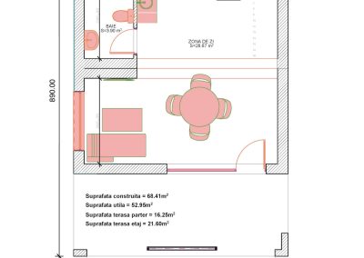 plan casa modulara cu parter si etaj